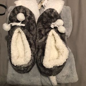 Fluffy Robe and Slipper Set